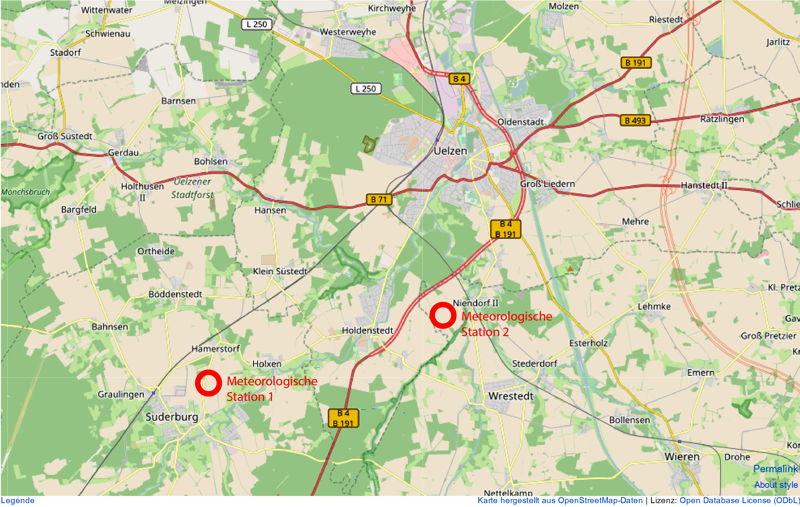 waether stations - location map 